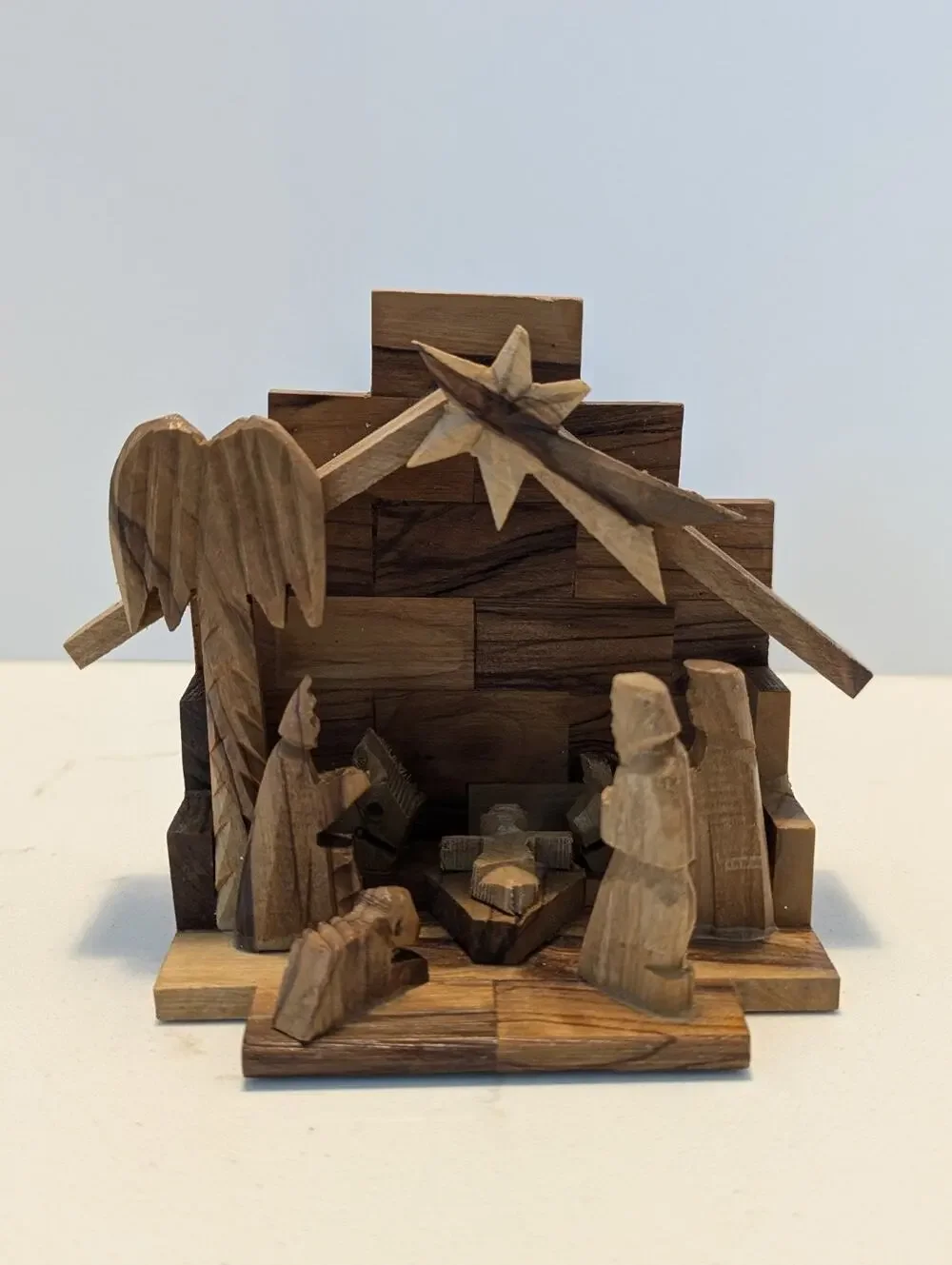 Nativity Set Olive Wood Bethlehem Christmas Decor Natural
